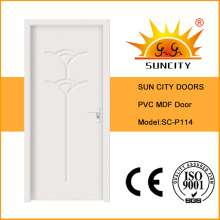Porte intérieure en bois de PVC de MDF de maison moderne (SC-P114)